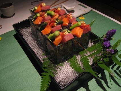 Tuna and salmon sashimi