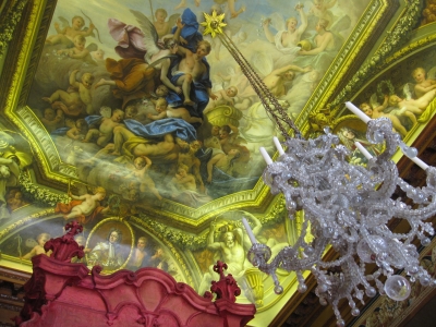 Mural on the ceiling of the Queen's Bedchamber - photo by Rob McFarland