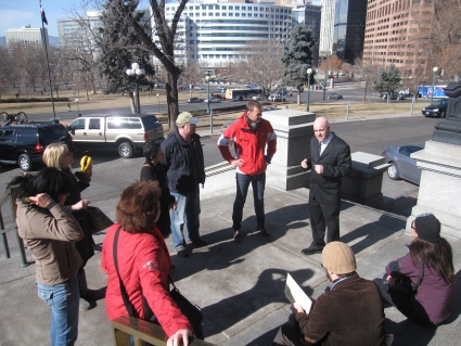 Getting clues from the ghost of Nicholas Trainor - photo by Rob McFarland