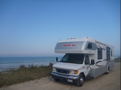RV parked by a beach in Florida - photo by Rob McFarland