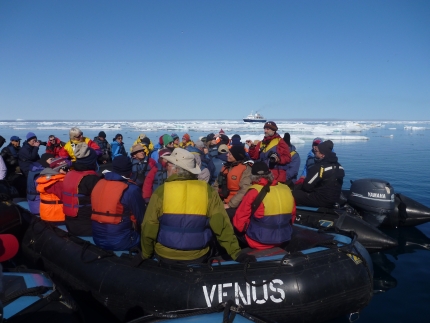 Zodiac excursion in the Arctic - photo by Rob McFarland