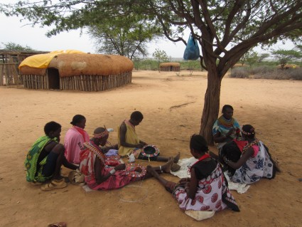 Women making crafts in Umoja Uaso women's village, Kenya - photo by Rob McFarland