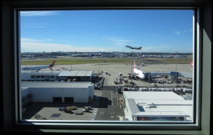 View from room at Rydges Sydney Airport Hotel - photo by Rob McFarland