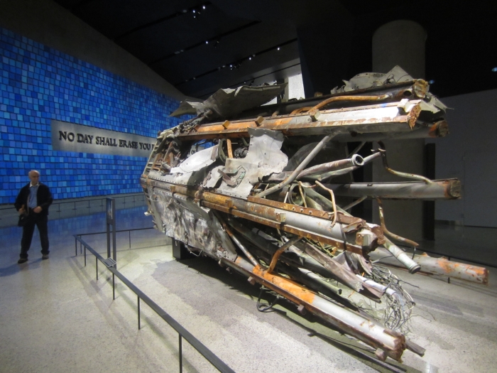 Segment of radio and television antenna from top of North Tower in 9-11 Museum - photo by Rob McFarland