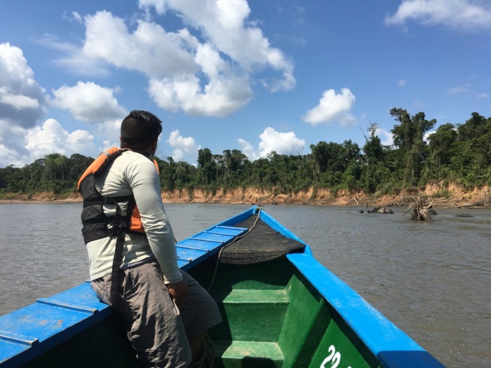 Cruising up the Tambopata River in Peru - photo by Rob McFarland