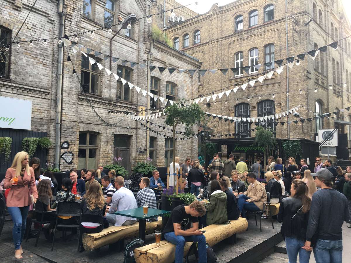 Beer garden in Riga, Lativa - photo by Rob McFarland